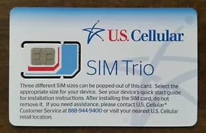U.S. CELLULAR TRIPLE SIM CARD FIT ALL PHONE BRAND NEW GOOD FOR ACTIVATION - Picture 1 of 2