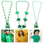 3 Pcs St. Patrick's Day Neck Chain Bead Necklace Shot Glasses