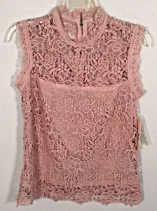 Nanette Lepore Tank Women Small Lace Crochet BARBIECORE PINK - MSRP $99 - NEW - Picture 1 of 12