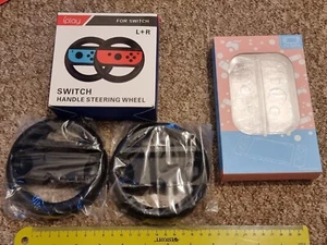 NINTENDO SWITCH JOYCON CONTROLLER STEERING WHEEL GRIP ADAPTER CONSOLE COVER NEW! - Picture 1 of 4