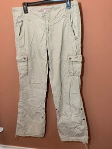 Vintage Aeropostale Utility Cargo Pants Teen Size 11/12 Long Beige Embroidered - Picture 1 of 8