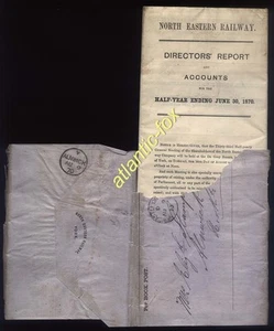 1870 Original NORTH EASTERN RAILWAY 8 page Directors Report & Accounts - Picture 1 of 3