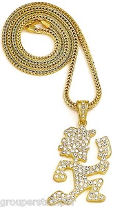 Collar Juggalo Cristal Estrás Colgante con Cadena Franco de 36 Pulgadas Loco - Imagen 1 de 7