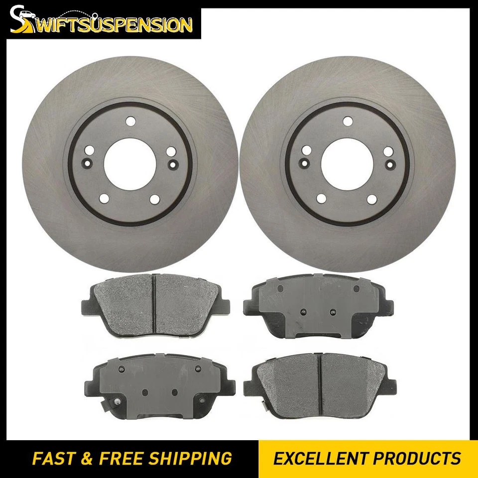 Kit de rotores de freno delanteros y pastillas de cerámica para Hyundai Sonata 2009 2010 2011 2012 Foto 1 de 1