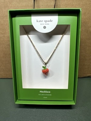 Collar Tenis Kate Spade X Target Fresa Dije Tono Dorado - NUEVO Foto 1 de 4