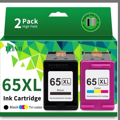 2 Pack Ink for HP 65XL DeskJet 2600 2622 2652 ENVY 5010 5012 5014 5032 Printer - Image 1 of 2