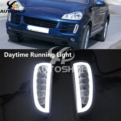 2 peças luz de circulação diurna LED DRL lâmpada de sinalização de neblina 2006-2010 para Porsche Cayenne - Imagem 1 de 4