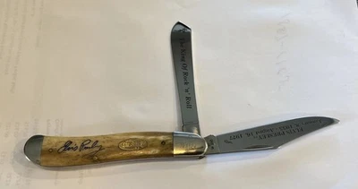 Case XX W240 ELVIS PRESLEY Smooth  Bone Dogleg Trapper Knife 1989 - Image 1 of 4