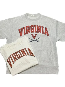 Vintage University of Virginia Champion Reverse Weave Sweatshirt And T Shirt M - Picture 1 of 9