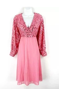 * Gorgeous bright pink sequin party dress size 12 Boohoo Occasion - Picture 1 of 3