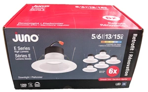 Juno Downlights E Series 5 To 6 Inch, 5 Light Color Options, Dimmable - 6 Pack - Picture 1 of 13
