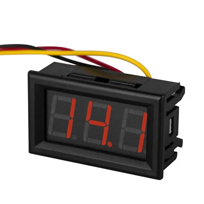 Voltmeter Reading Panel 0.56" Red LED 3 Digit Battery Display DC 4.5-30V Input - Image 1 of 4