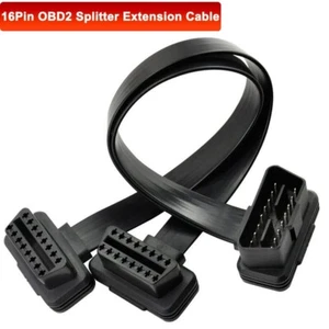 16 Pin OBD2 OBDII Splitter Extension Cable Male to Dual Female Y Connector Wire - Picture 1 of 3