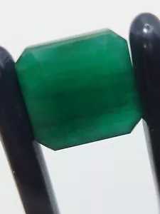 Large dark Emerald gemstone - faceted natural green Beryl 10.00 CTS - Bild 1 von 11