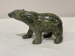 Authentic Inuit (Eskimo) Soapstone Carving POLAR BEAR - Tommy Takpanie