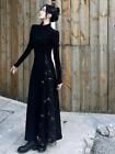 Womens Long Gothic Lolita Slim Fit Long Sleeve Chinese Cheongsam Dress New