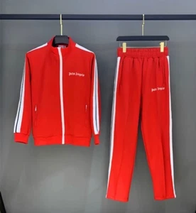 Palm Angels Red Track Suit Pants With Jacket White Stripes Mens Medium - Picture 1 of 7