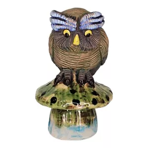 Casals Ceramics de Peru - Owl on Mushroom Figurine Terracotta - Vintage 60's MCM - Picture 1 of 10