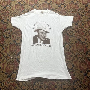 Vintage Jimmy Hoffa Cornell Institute Organized Crime T-Shirt 1970s Healthknit S - Picture 1 of 8