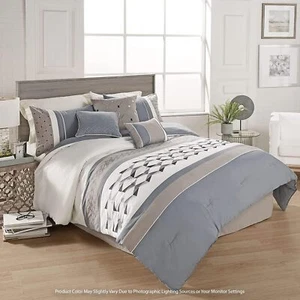 Riverbrook Home Country Manor Bettdecken-Set, Queen - blau/hellbraun/elfenbein, 7-teilig - Bild 1 von 8