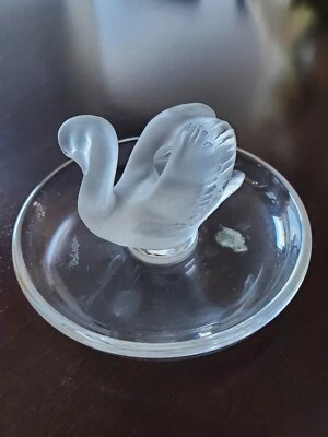 Soporte de borde de cisne de cristal Lalique  Foto 1 de 3