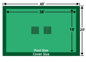 Rectangle Loop-Loc Pool Safety Cover - 18x38 Solid w/ Mesh Drain Panel - LLS1098 - Picture 1 of 5