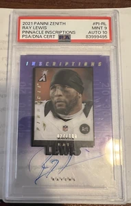 2021 Panini Zenith FOTL Pinnacle Inscriptions Ray Lewis Auto /100 PSA 10 auto - Picture 1 of 3