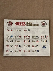 San Francisco 49ers 2021 Magnet Schedule SGA - Picture 1 of 1