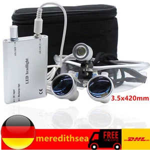 3.5X420mm Dental Lupenbrille Lupe zahnarzt mit LED Scheinwerfer Kopflicht licht - Bild 1 von 13