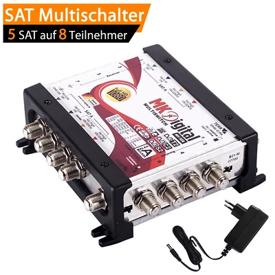 MK Digital MV Multischalter 5 auf 8 Teilnehmer Multiswitch UHD 4K SAT Verteiler - Bild 1 von 4