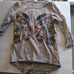 Children Girls Pink Velvet Pink Butterfly Shirt Size L - Picture 1 of 7