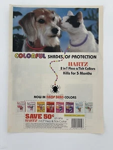 Hartz Dog & Cat Flea Collars Vintage 1993 Print Ad-Advertisement Only - Picture 1 of 3