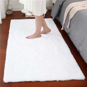 Faux Rabbit Fur Area Rug Carpet Fluffy Rug Machine Washable Chair Couch Cover - Picture 1 of 26