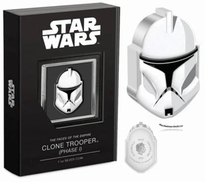 2022 CLONE TROOPER PHASE 1  FACES OF THE EMPIRE SILVER COIN - Picture 1 of 4