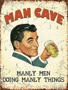 Man Cave Manly Men Doing Manly Things small steel sign 200mm x 150mm - Picture 1 of 1