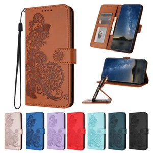 Floral Embossed Wallet Flip Case Cover For Huawei P40 Lite Pura 70 Pro P Smart Z - Picture 1 of 20
