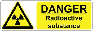 DANGER Radioactive Substance health safety signs stickers 300 x 100 mm - Picture 1 of 4