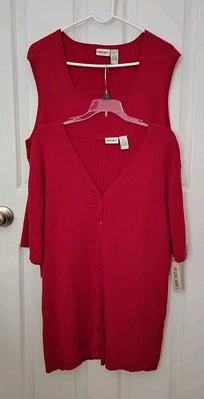 Cárdigan Cherokee Mujer, 3X, Calypso, 2001 y Cherokee Mujer Camiseta sin Mangas, 3x, De Colección Foto 1 de 4