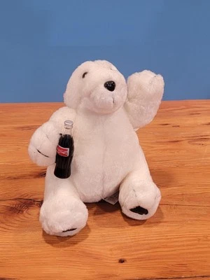 Vintage Coca-Cola White Polar Bear 1995 Stuffed Plush 7.5" - Image 1 of 4