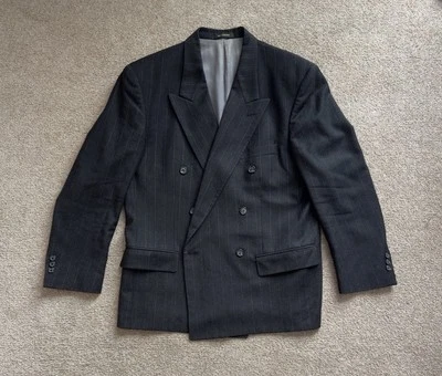 Vintage Givenchy Monsieur Men’s Size 42 Black Wool Blazer Double Breasted - Image 1 of 4
