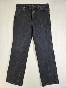 Wranglers Cowboy Cut Jeans Mens 32x30 Slim Fit Heavyweight Denim Black - Picture 1 of 8