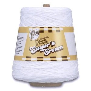 Lily Sugar'n Cream Cotton Cone Yarn, 14 oz, White , 1 Cone - Picture 1 of 9