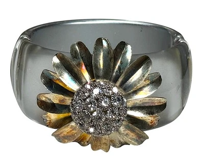 Brazalete Maximal Art John Wind Charm con bisagras cierre magnético pavé de girasol Foto 1 de 4