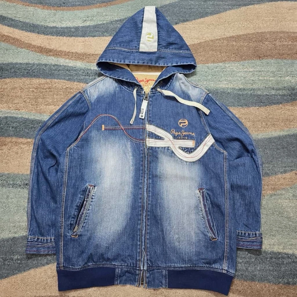Chaqueta con Capucha Pepe Jeans London Denim 73 2XL - Edición Limitada Spellout Foto 1 de 4
