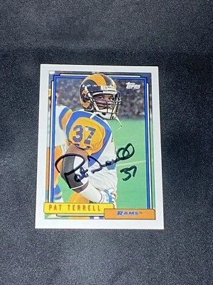Pat Terrell 1992 Topps #465 Los Angeles Rams Irish Auto Autographed Signed Card - Image 1 of 3