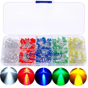 LED Leuchtdioden Set, 3mm 5mm   Leuchtdioden rund 2Pin mit 5 Farben  (200 Stück) - Bild 1 von 9