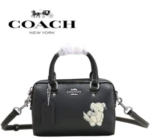 COACH CD444 Dancing Kitten Mini Rowan Satchel Dog Mini Boston Bag Shoulder Bag - Picture 1 of 8
