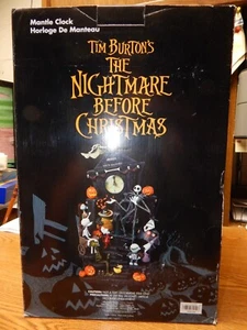 NIGHTMARE BEFORE CHRISTMAS MANTLE CLOCK NIB STILL TAPED SHUT INSIDE RARE LQQK - Picture 1 of 8