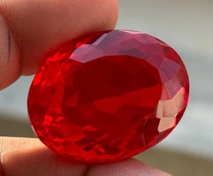 Certified 80 Cts Natural Orange Fire Opal Oval Cut Translucent Maxican gems - Picture 1 of 9
