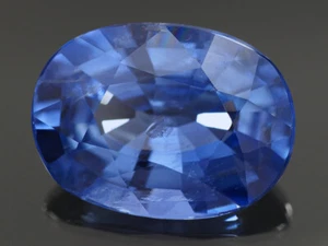 NATURMINE - OVALER SATTER BLAUER CEYLON-SAPHIR 2,06 CTS. - Bild 1 von 3